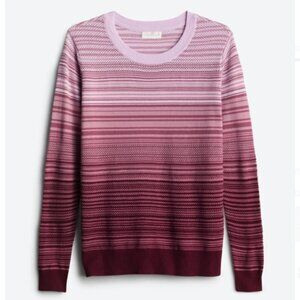 Market & Spruce Rowan Textured Cotton Blend Sweater - Fuchsia - L